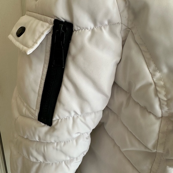 Women’s Steve Madden hooded white fur hooded ski jacket coat L - Picture 3 of 7